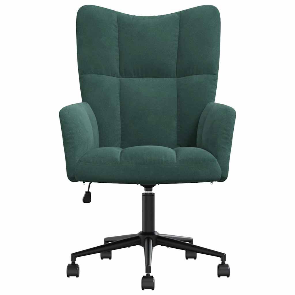 vidaXL Relaxing Chair Dark Green Velvet