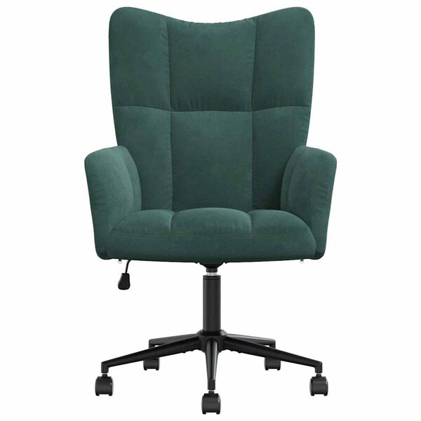 vidaXL Relaxing Chair Dark Green Velvet