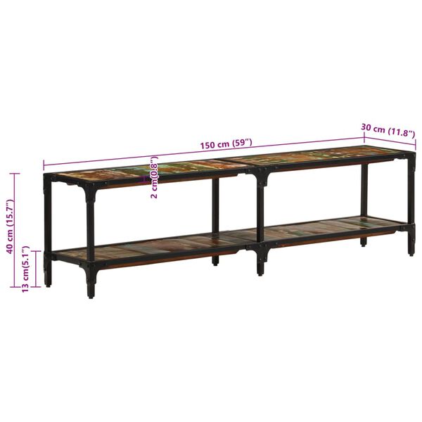 vidaXL TV Cabinet 150x30x41 cm Solid Wood Reclaimed