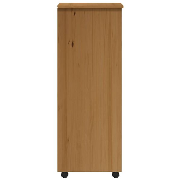 vidaXL Rolling Cabinet with Drawers MOSS Honey Brown Solid Wood Pine