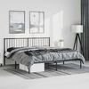 vidaXL Metal Bed Frame without Mattress with Headboard Black 183x213cm