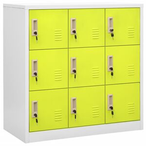 vidaXL Locker Cabinet Light Grey and Green 90x45x92.5 cm Steel