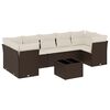 vidaXL 8 Piece Garden Sofa Set with Cushions Brown Poly Rattan
