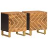 vidaXL Bedside Cabinets 2 pcs Brown and Black Solid Wood Mango