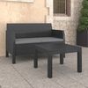 vidaXL 2 Piece Garden Lounge Set with Cushions PP Rattan Anthracite
