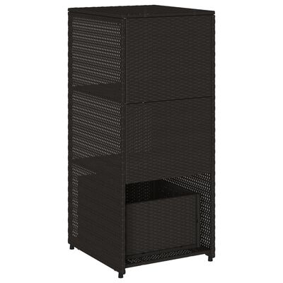 vidaXL Garden Storage Cabinet Black 50x55x115 cm Poly Rattan