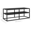 vidaXL TV Cabinet Black with Black Glass 100x40x40 cm