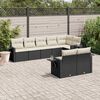 vidaXL 8 Piece Garden Sofa Set with Cushions Black Poly Rattan
