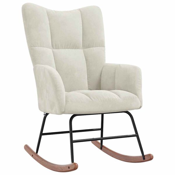 vidaXL Rocking Chair Cream White Velvet