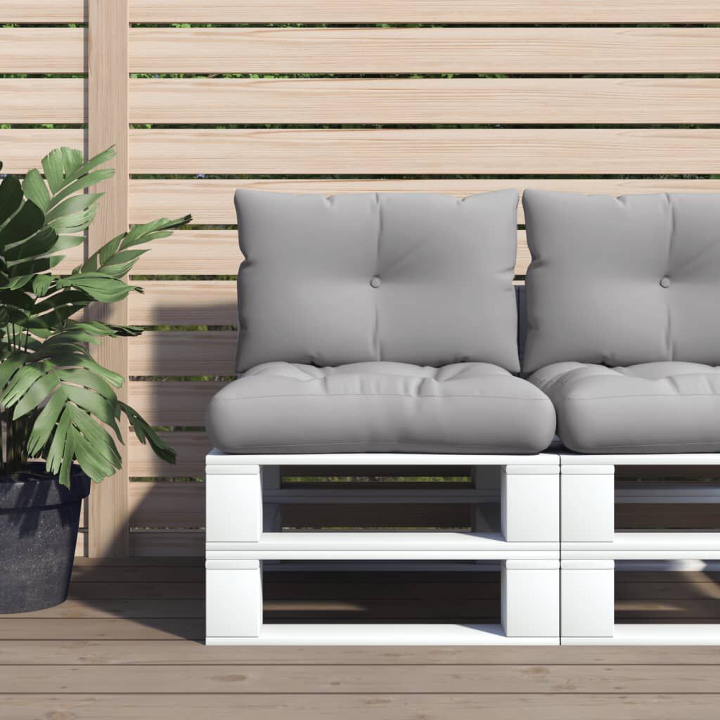 vidaXL Pallet Cushions 2 pcs Grey Fabric