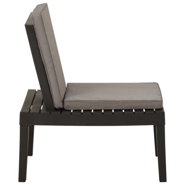 vidaXL Garden Lounge Chair with Cushion Plastic Grey