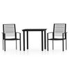 vidaXL 3 Piece Garden Dining Set Black