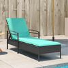 vidaXL Sun Lounger Reclining Black 63 x 200 x 81 cm Poly Rattan