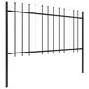 vidaXL Garden Fence with Spear Top Steel 1781.5x100 cm Black