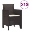 vidaXL Garden Dining Set with Cushion 11 pcs Brown and Cream Rattan