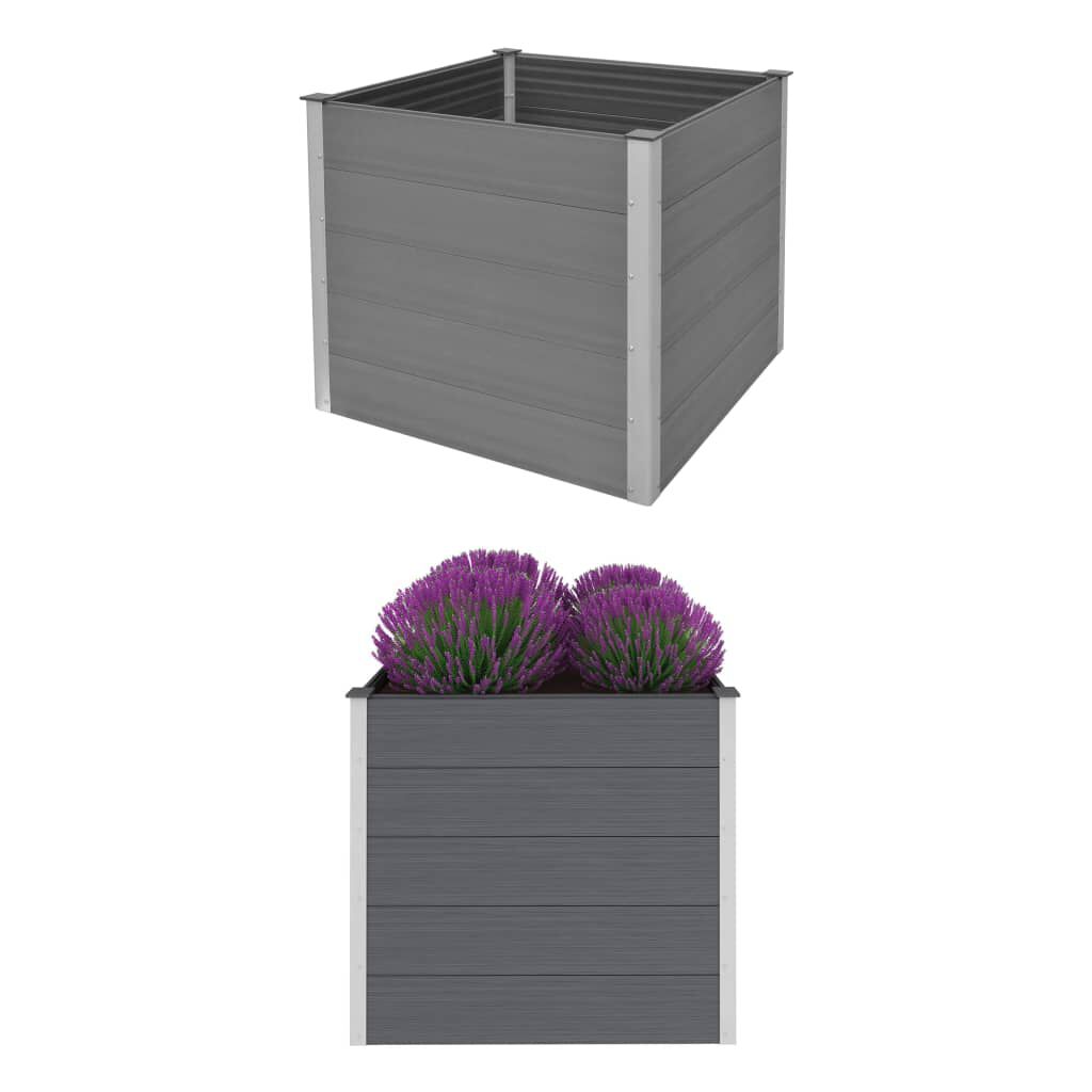 vidaXL Garden Raised Bed WPC 100x100x91 cm Grey