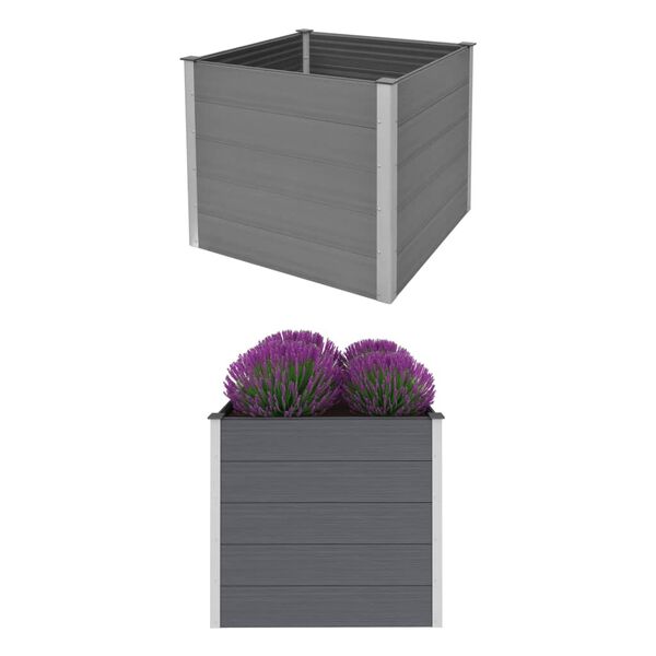 vidaXL Garden Raised Bed WPC 100x100x91 cm Grey