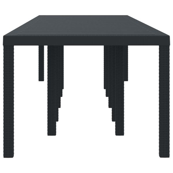 vidaXL Garden Dining Table Anthracite 350 x 100 x 73 cm Poly Rattan