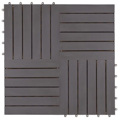 vidaXL Decking Tiles 10 pcs Grey Wash 30x30 cm Solid Acacia Wood