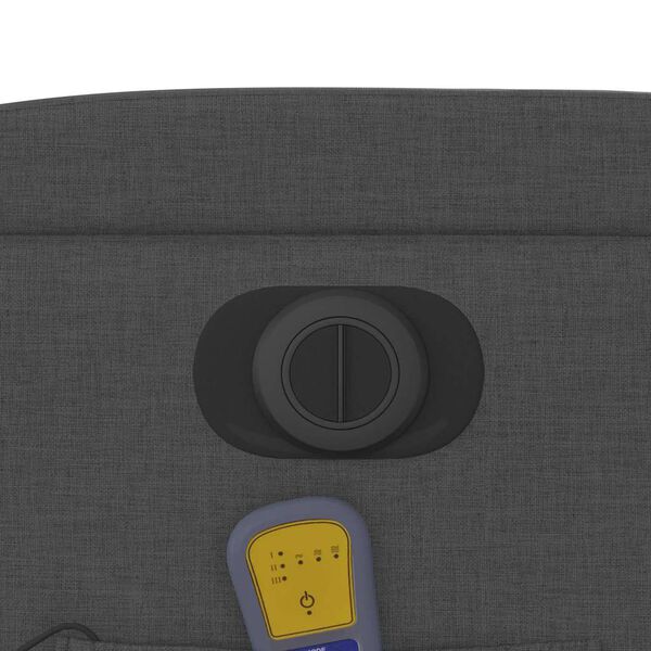 vidaXL Electric Massage Recliner Chair Dark Grey Fabric