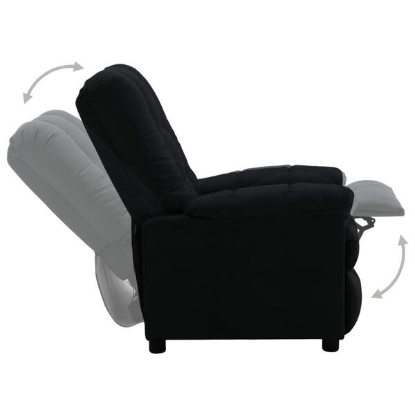 vidaXL Electric Recliner Chair Black Fabric