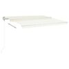 vidaXL Manual Retractable Awning with Posts 4x3 m Cream