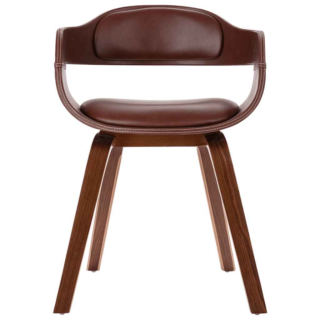 vidaXL Dining Chair Brown Bentwood and Faux Leather