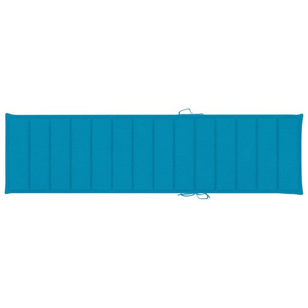vidaXL Sun Loungers 2 pcs with Blue Cushion Solid Teak Wood
