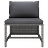 vidaXL 5 Piece Garden Sofa Set with Cushions Grey Poly Rattan