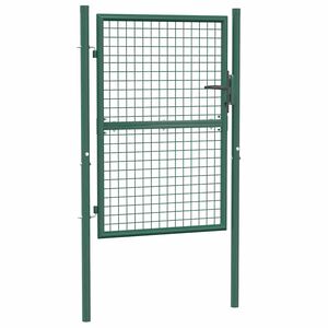 vidaXL Fence Gate Steel 100x125 cm Green