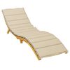 vidaXL Sun Lounger Cushion Beige 200x50x3cm Oxford Fabric