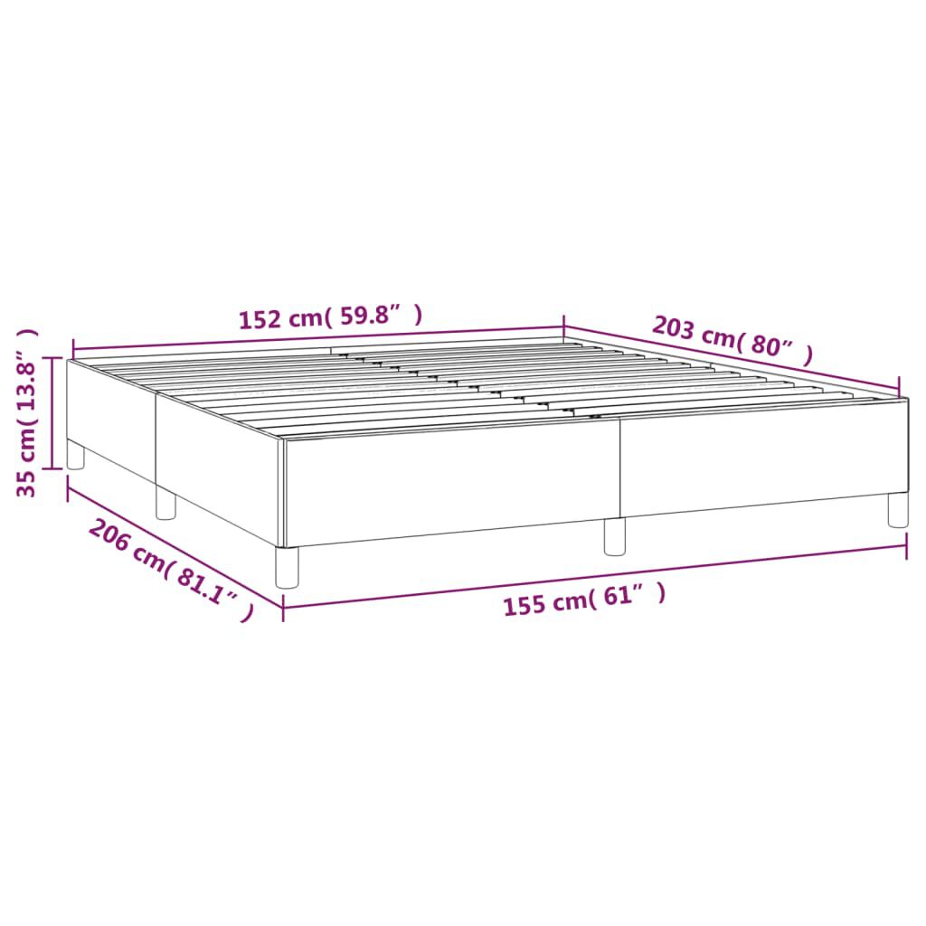 vidaXL Bed Frame without Mattress Dark Grey 152x203 cm Queen Fabric