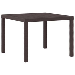 vidaXL Garden Dining Table Brown 100 x 100 x 73 cm Poly Rattan