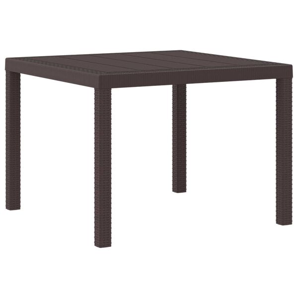 vidaXL Garden Table Brown 100 x 100 x 73 cm Poly Rattan