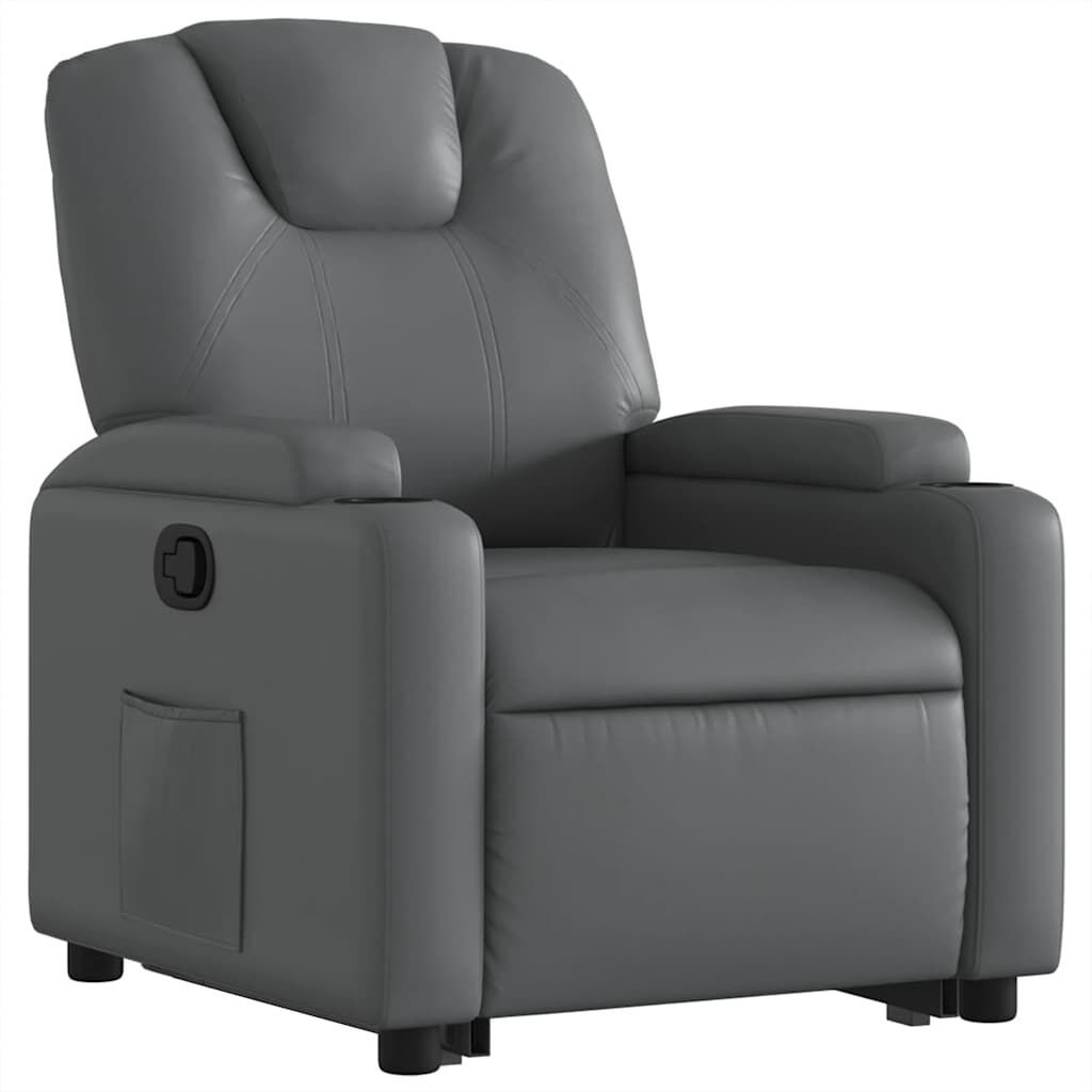 vidaXL Stand up Recliner Chair Grey Faux Leather