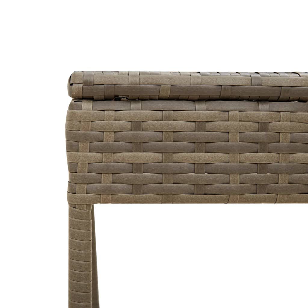 vidaXL Sun Lounger with Canopy and Table Grey Poly Rattan
