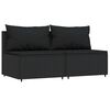 vidaXL 3 Piece Garden Lounge Set with Cushions Black Poly Rattan
