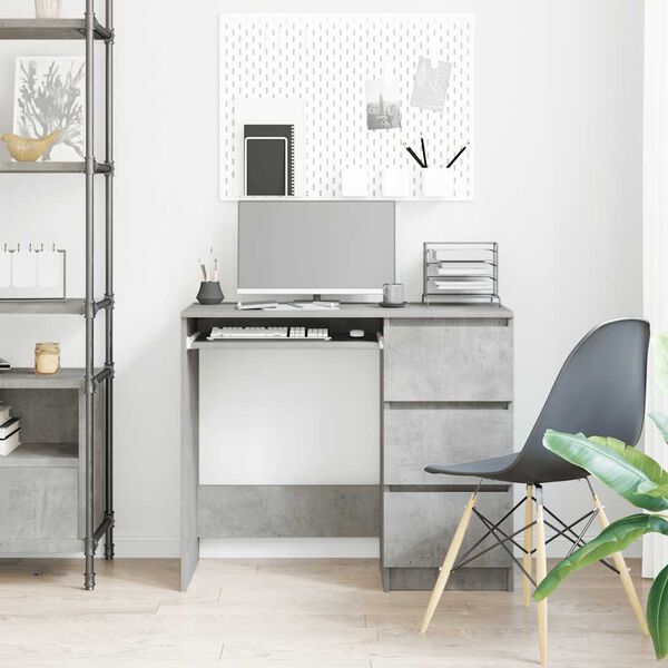 vidaXL Desk Concrete Grey 90x45x76 cm Engineered Wood