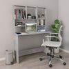 vidaXL Desk with Shelf Concrete Grey 110x45x157 cm Engineered Wood