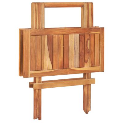 vidaXL Folding Bistro Table 60x60x65 cm Solid Teak Wood