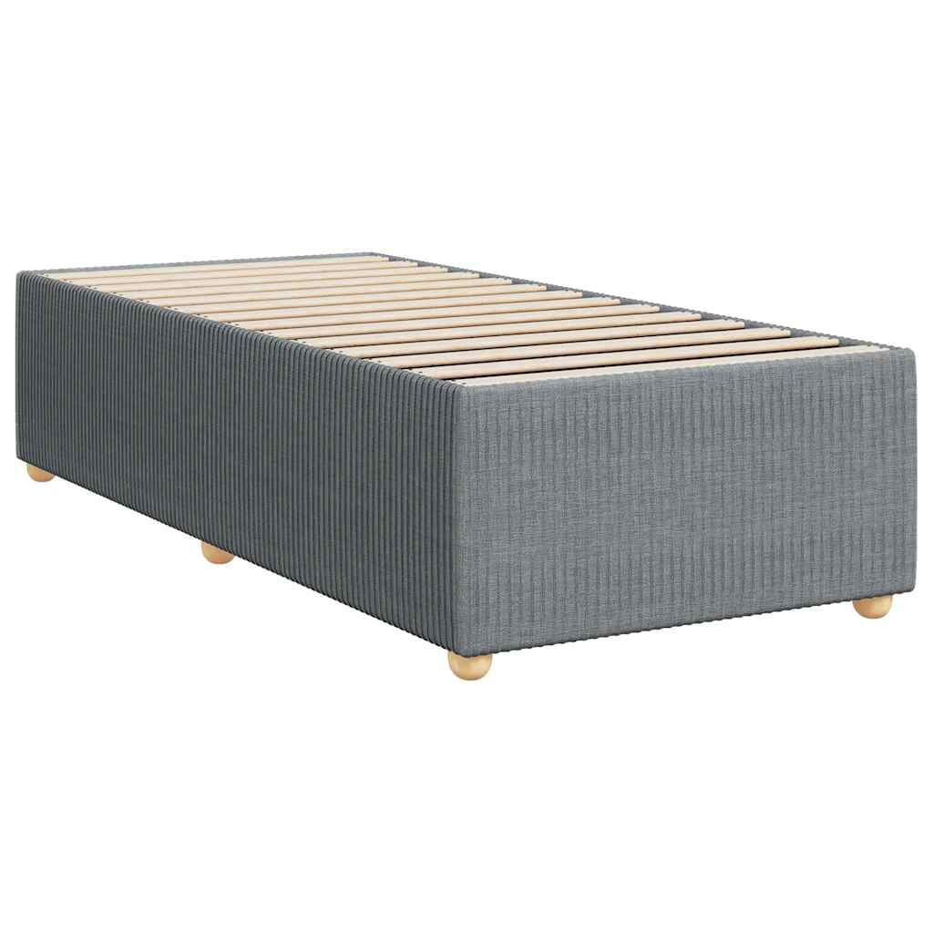 vidaXL Box Spring Bed with Mattress Light Grey Twin XL Fabric