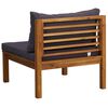 vidaXL 2 Piece Garden Sofa Set with Dark Grey Cushions Acacia Wood