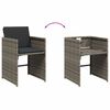 vidaXL 13 Piece Garden Dining Set with Cushions Grey Poly Rattan