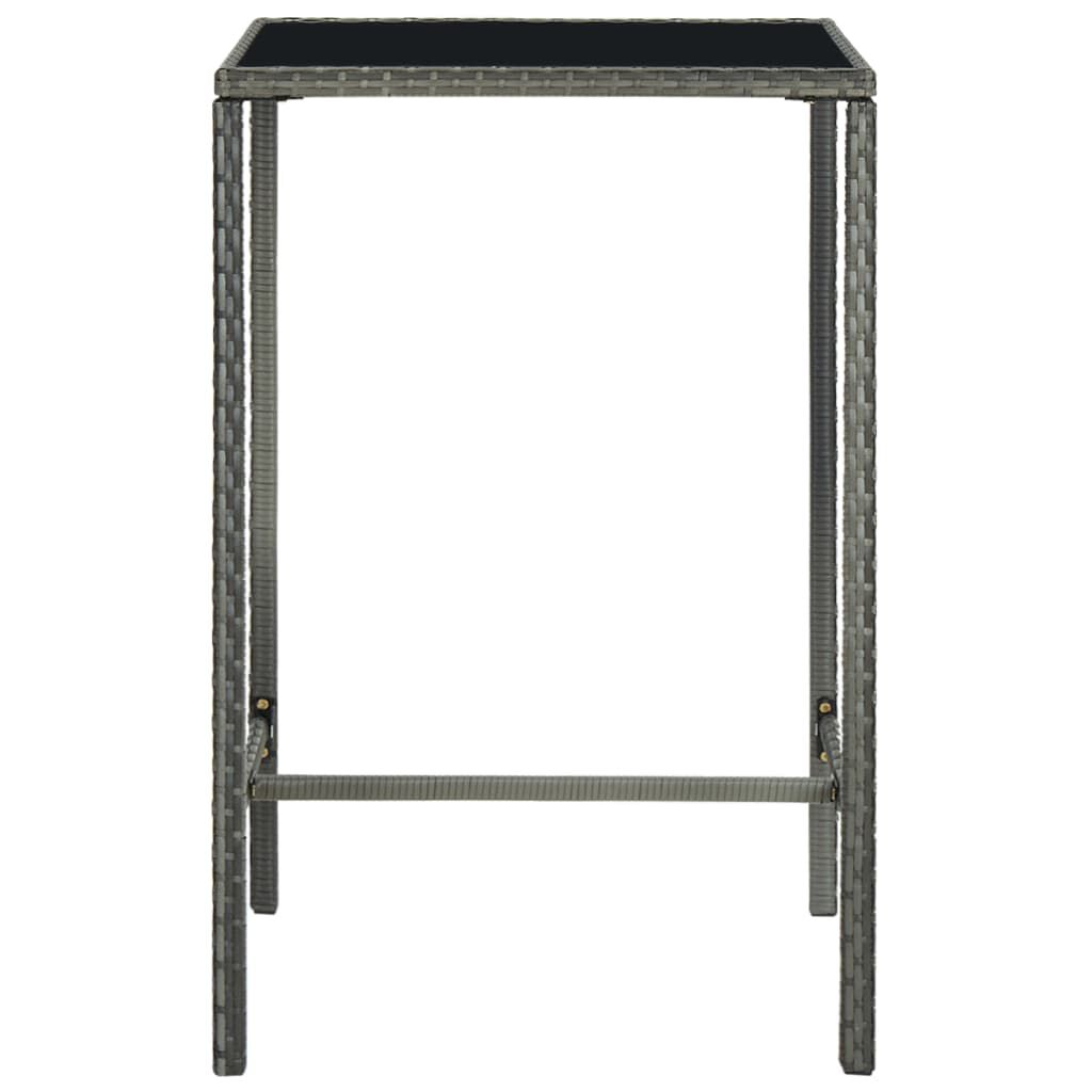 vidaXL 5 Piece Garden Bar Set with Cushions Poly Rattan Grey