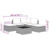 vidaXL 6 Piece Garden Lounge Set with Cushions Grey Poly Rattan