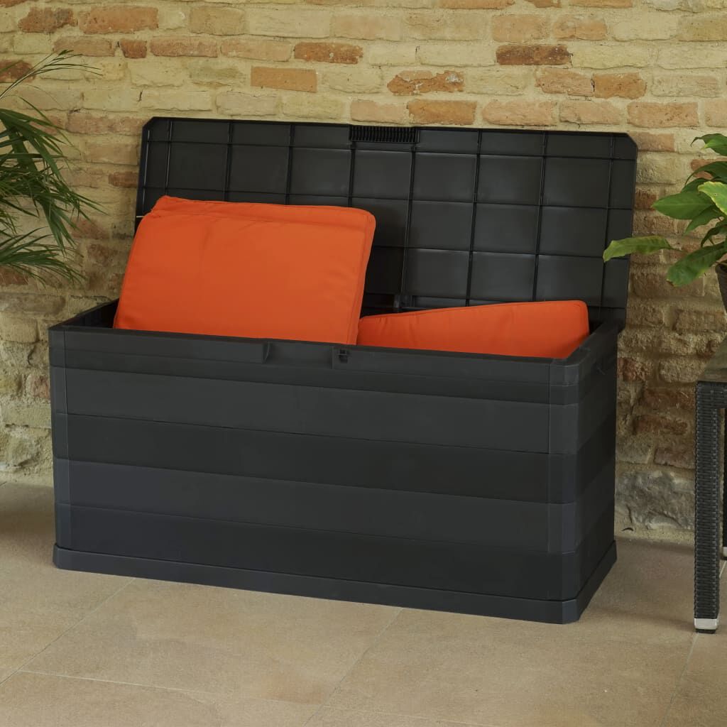 vidaXL Garden Storage Box Black 117x45x56 cm