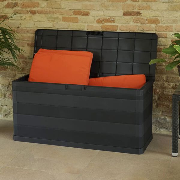 vidaXL Garden Storage Box Black 117x45x56 cm