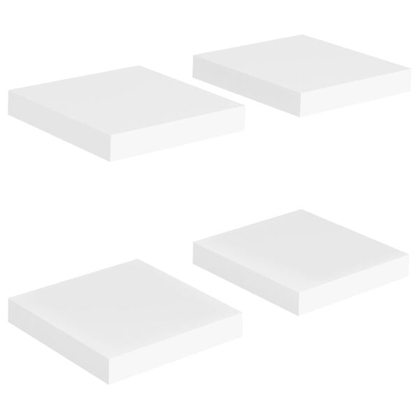vidaXL Floating Wall Shelves 4 pcs White 23x23.5x3.8 cm MDF