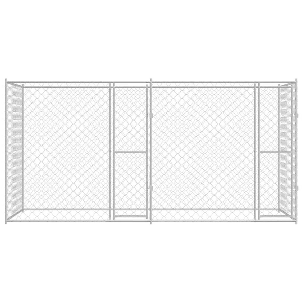 vidaXL Dog Cage Silver 400 x 200 x 200 cm Galvanised Steel