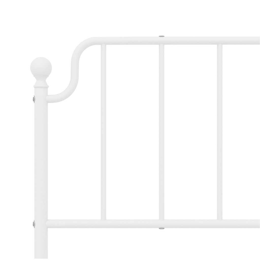 vidaXL Metal Bed Frame without Mattress with Headboard White 183x213cm